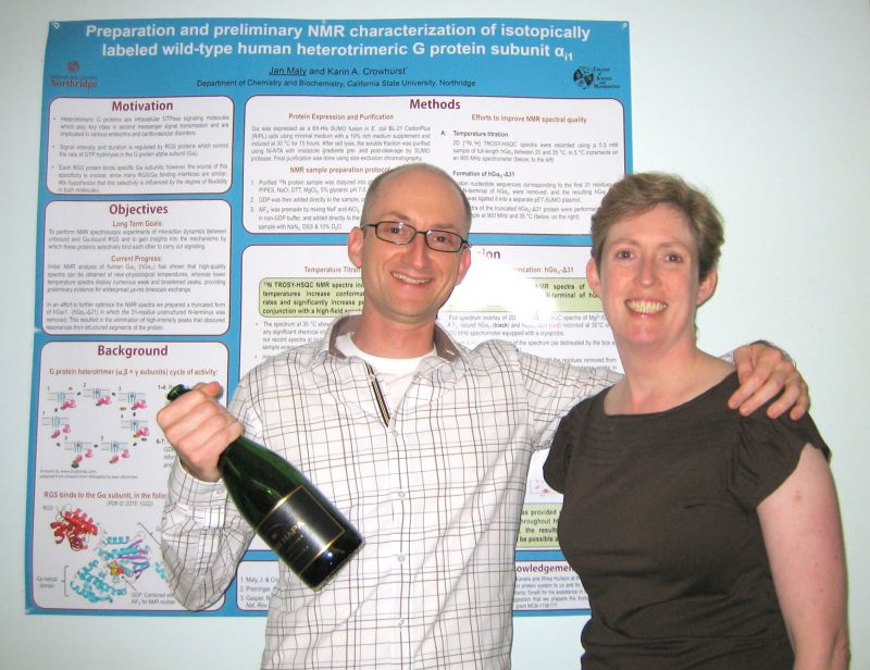 Jan and Karin celebrating after his thesis seminar